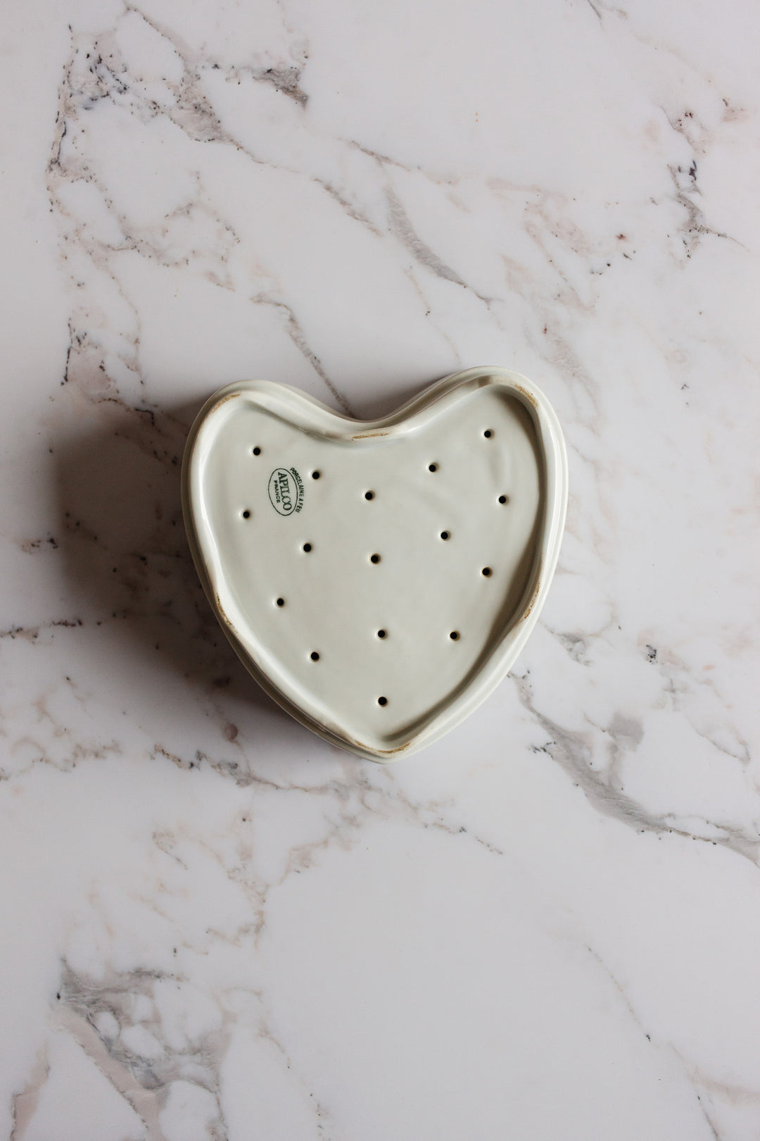 vintage French porcelain heart “faiselle” cheese mold