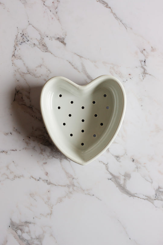 vintage French porcelain heart “faiselle” cheese mold