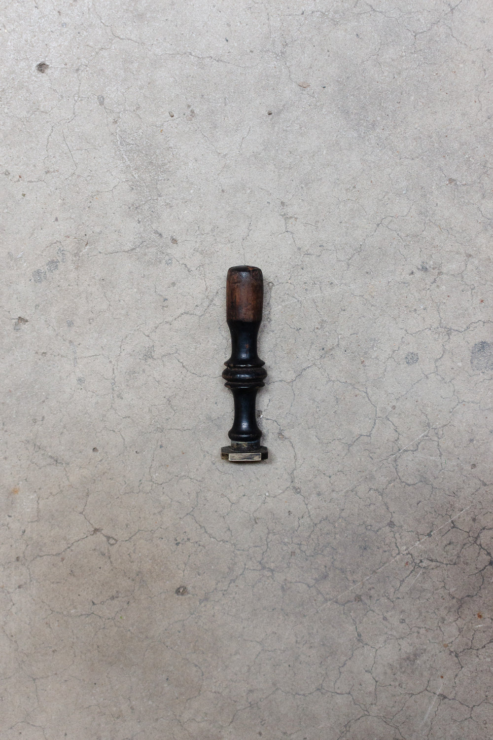 antique french wood and brass wax seal
