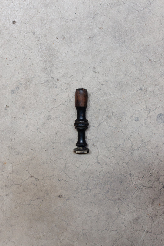 antique french wood and brass wax seal