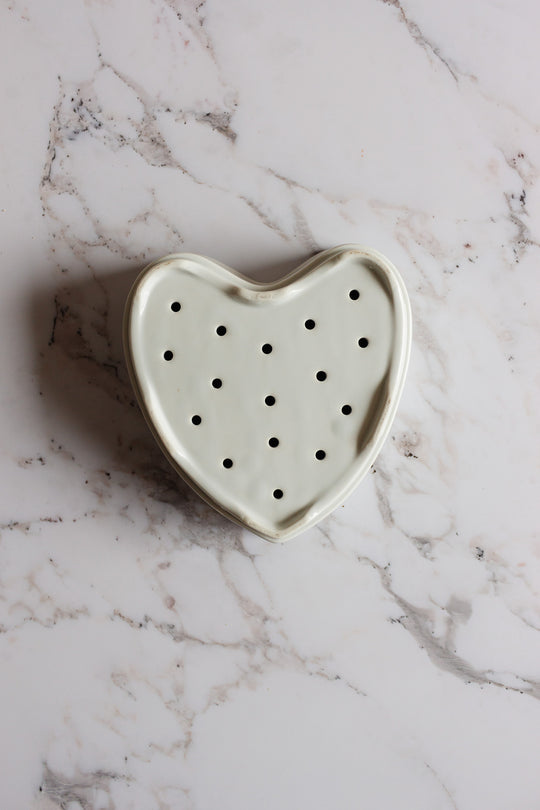 vintage French porcelain heart “faiselle” cheese mold