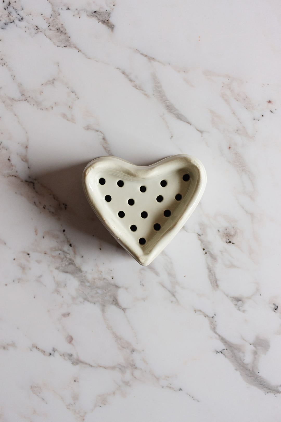 vintage French porcelain heart “faiselle” cheese mold