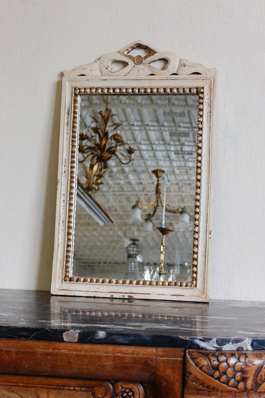 vintage french farmhouse mirror with chippy paint