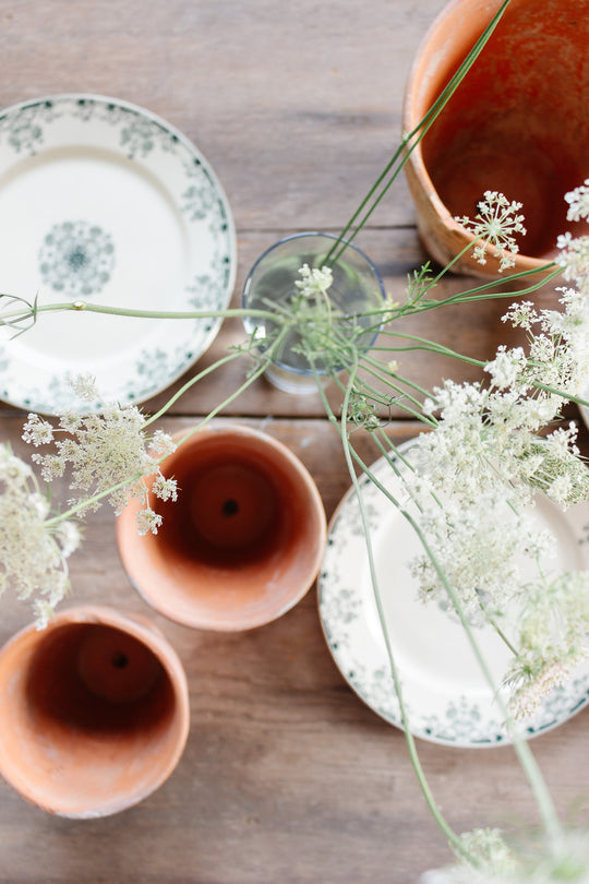 vintage French terra cotta flower pots