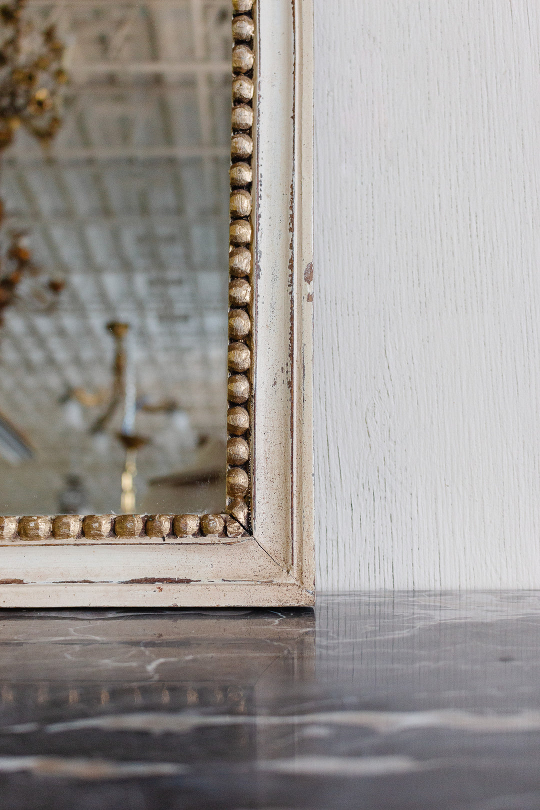 vintage french farmhouse mirror with chippy paint