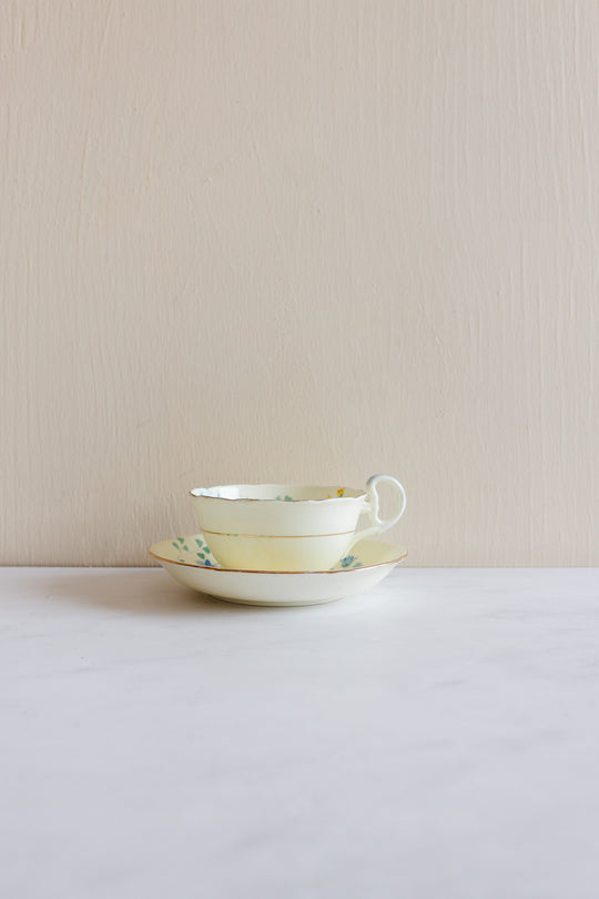 set of 2 floral antique Grafton teacups