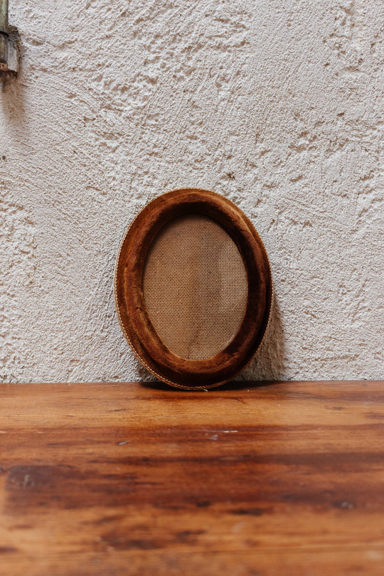 vintage french wood and velvet photo frame