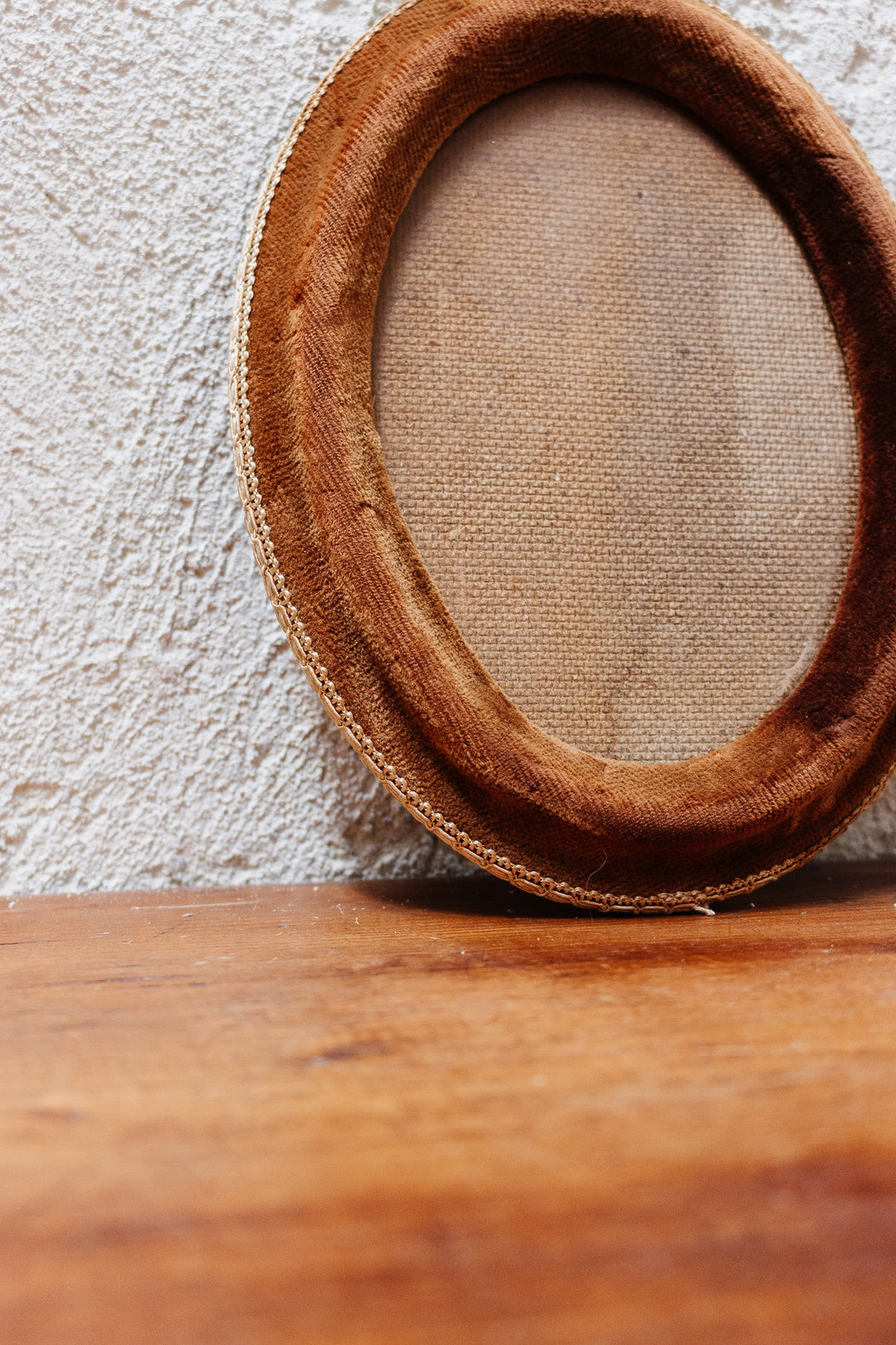 vintage french wood and velvet photo frame