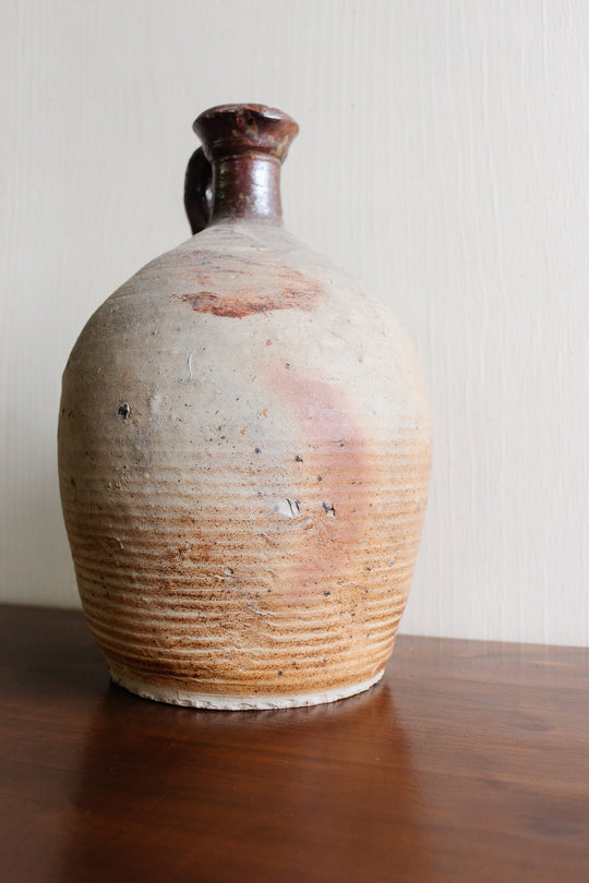 antique french stoneware oil jug