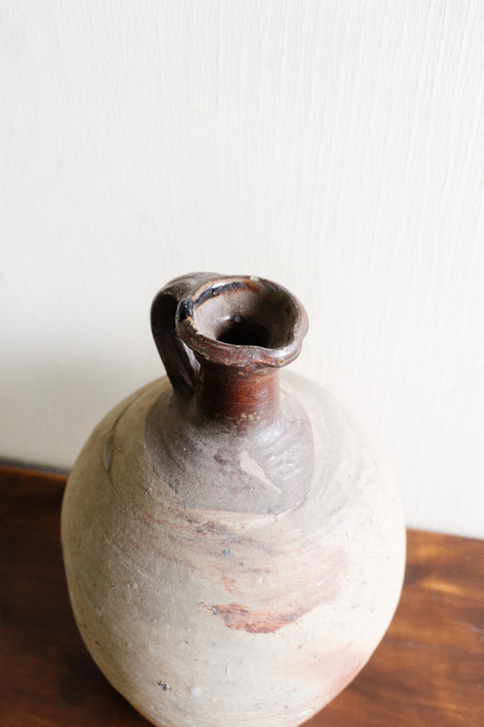antique french stoneware oil jug