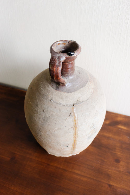 antique french stoneware oil jug