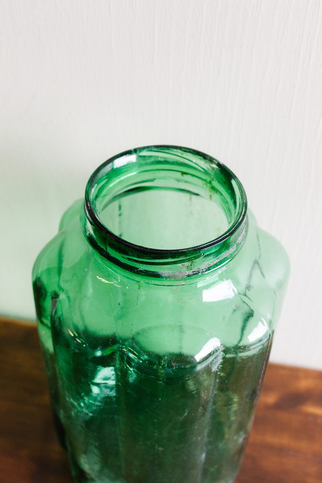 antique french green glazed pickling jar