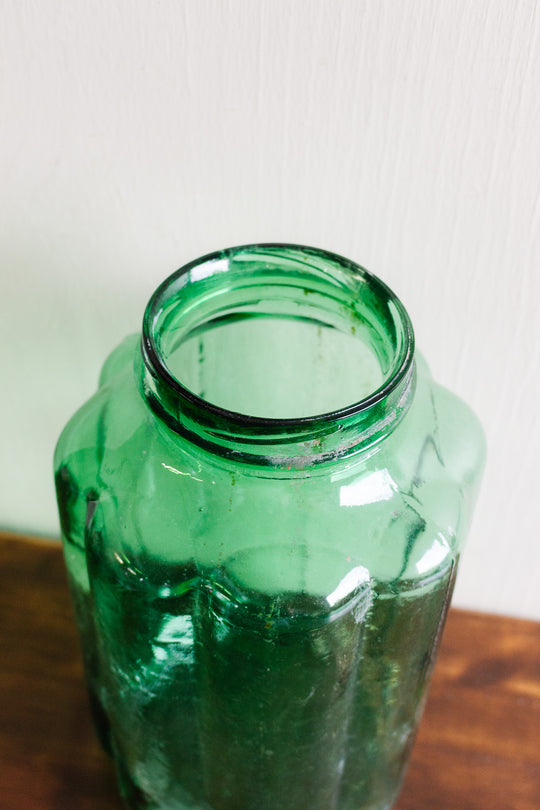 antique french green glazed pickling jar