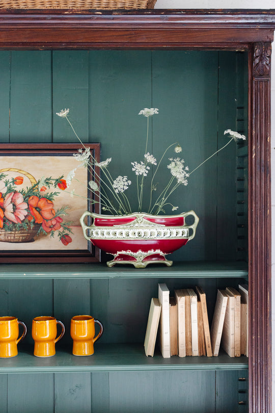 turn of the century french Five Lilles majolica art deco jardinière