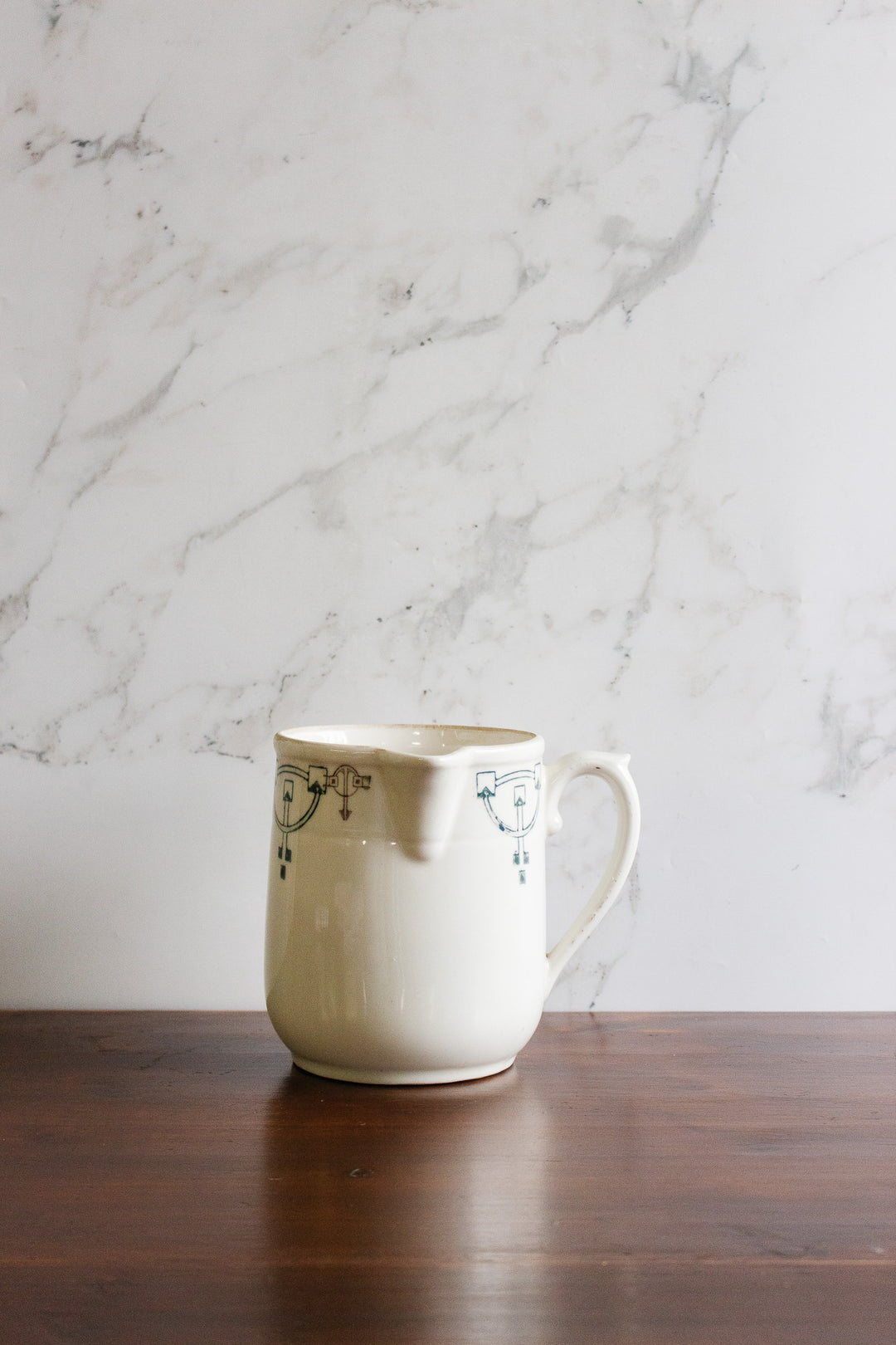 art deco earthenware beverage pitcher