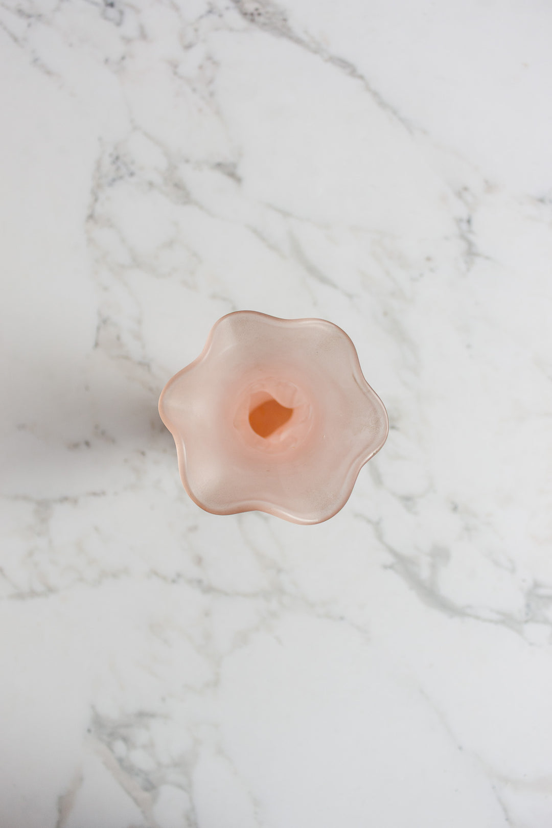 vintage french frosted glass pink hand and torch vase