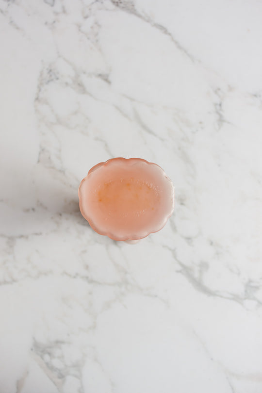 vintage french frosted glass pink hand and torch vase