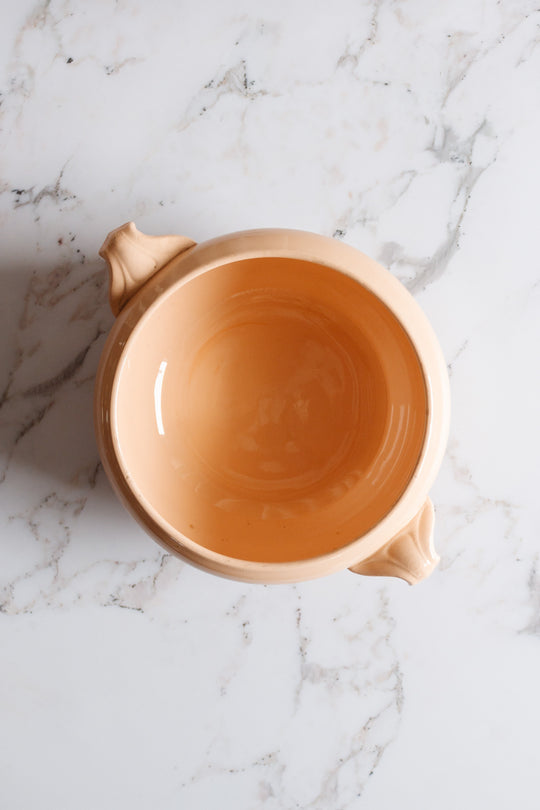 rare turn of the century French Digoin blush pink salad bowl