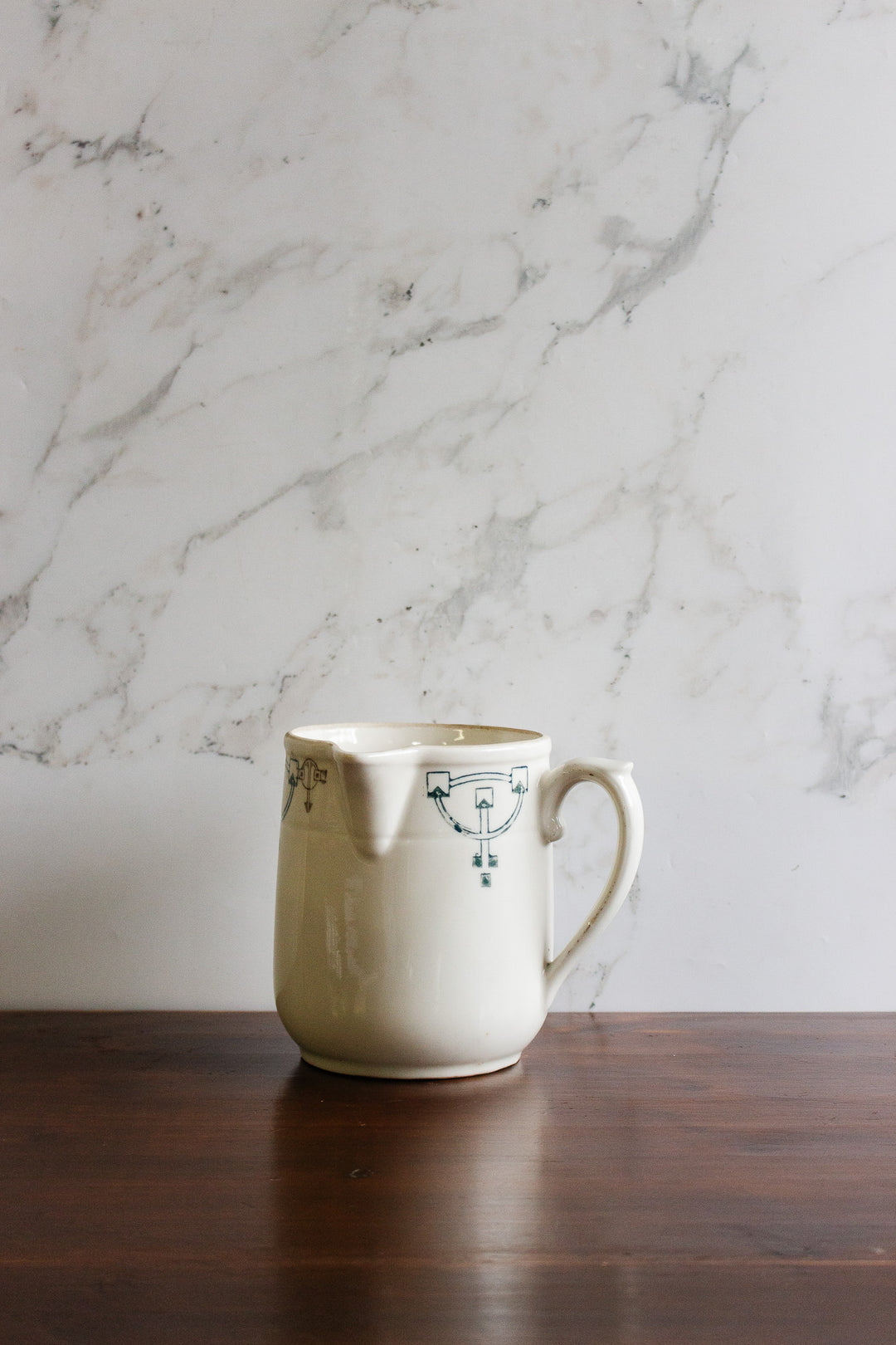 art deco earthenware beverage pitcher