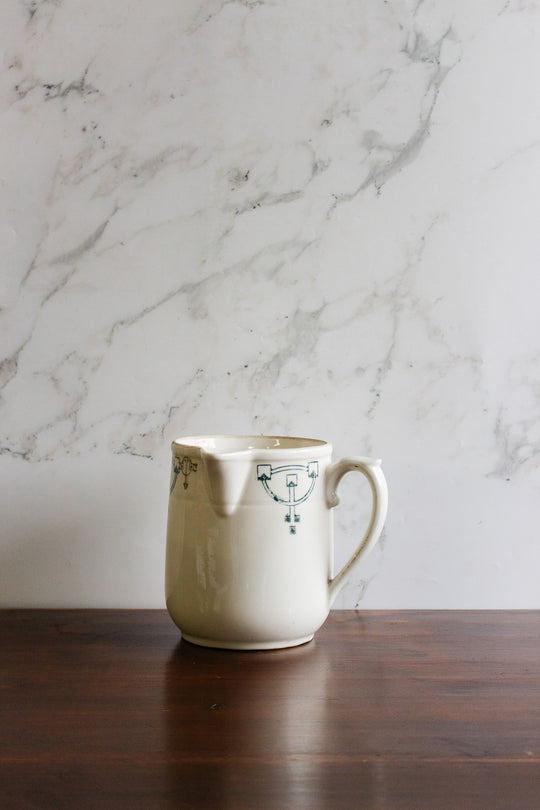 art deco earthenware beverage pitcher