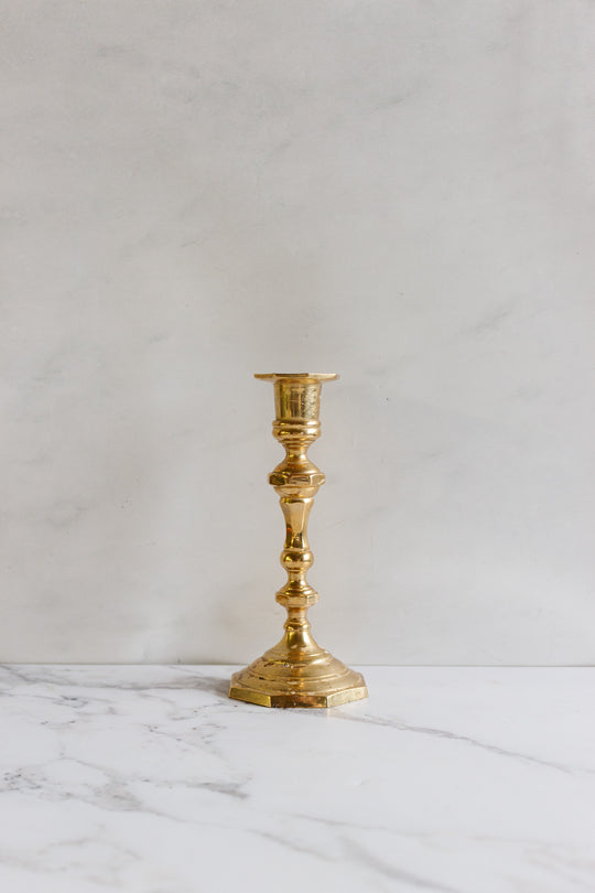 pair of vintage french brass candlesticks