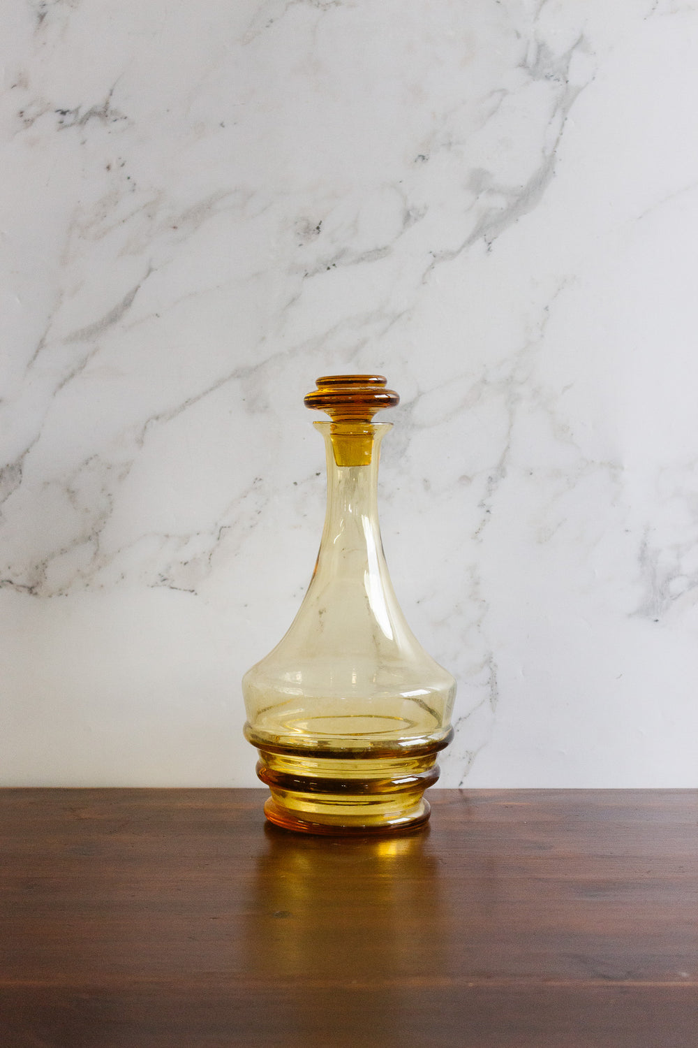 vintage french amber glass decanter
