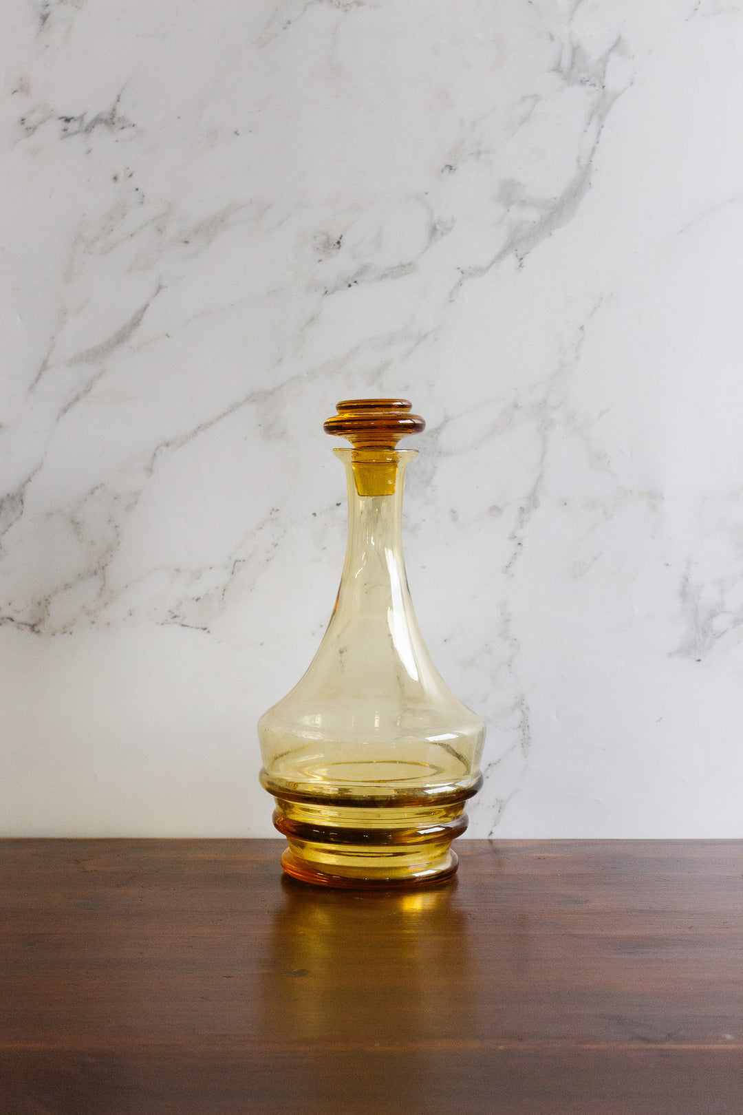 vintage french amber glass decanter