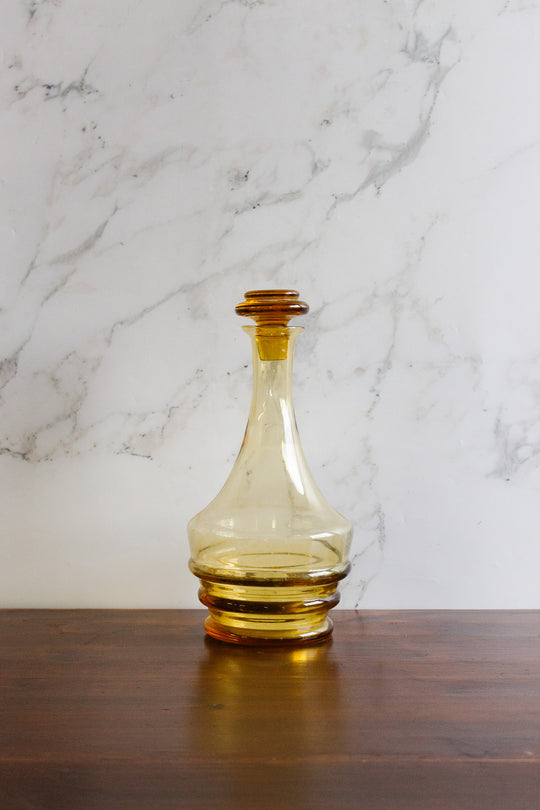 vintage french amber glass decanter