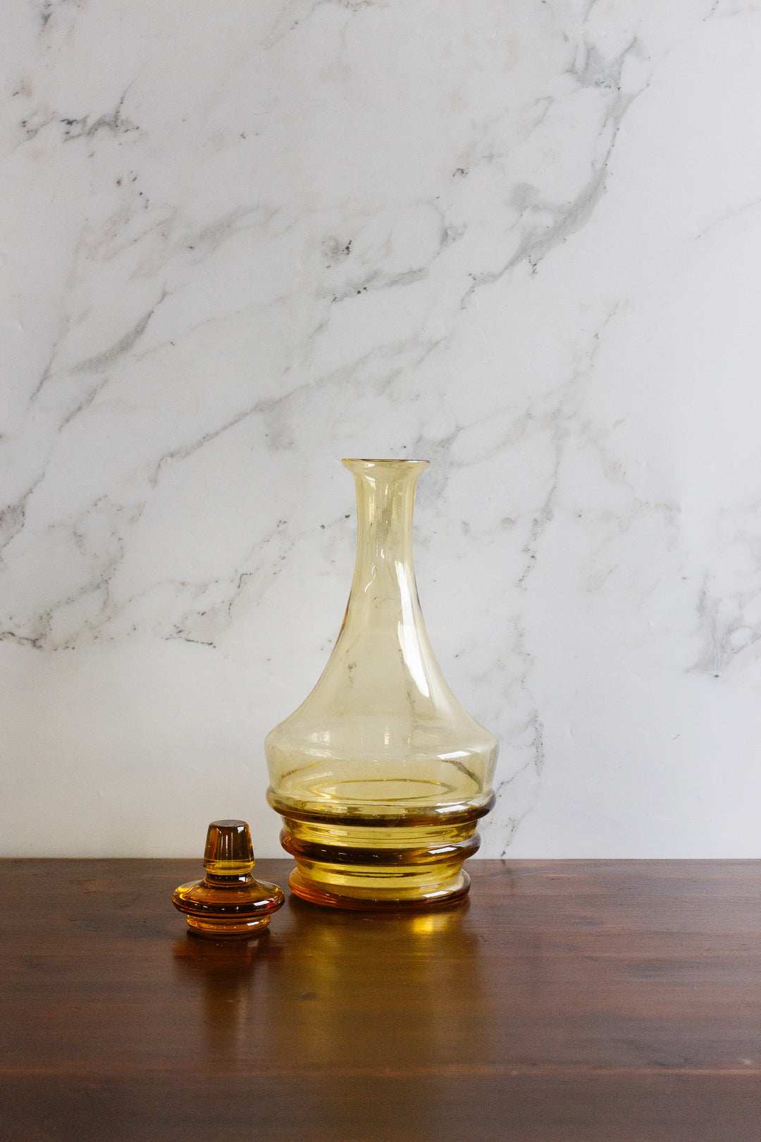 vintage french amber glass decanter