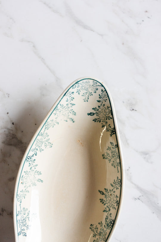 antique french green digoin sarreguemines transferware ravier