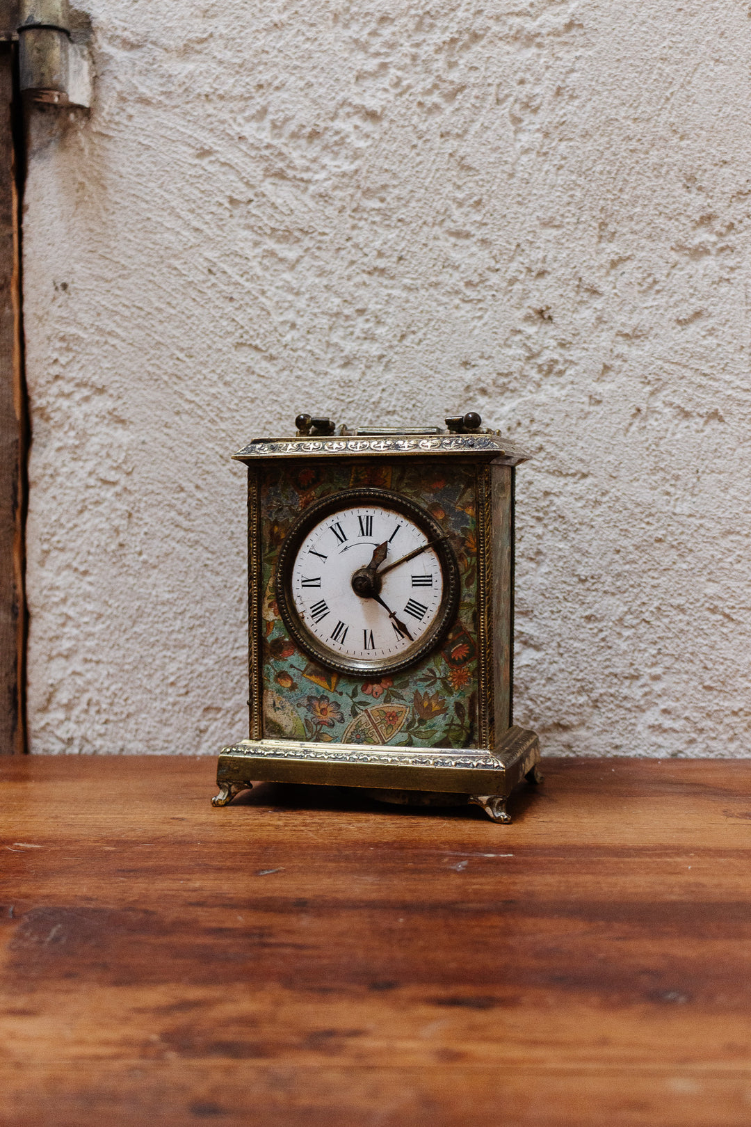 antique french table clock dated 1878 with paw feet