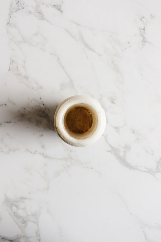 vintage french alabaster barrel vase