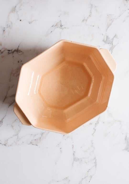 vintage French art deco blush ironstone tureen