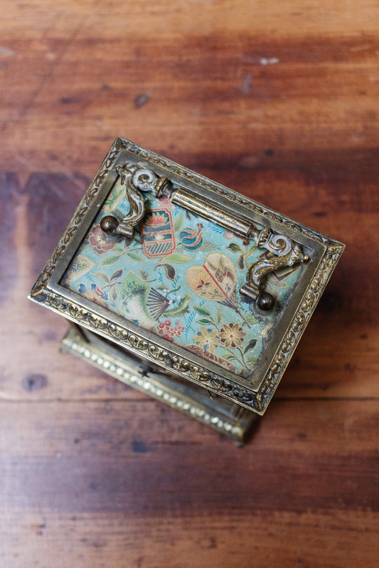 antique french table clock dated 1878 with paw feet