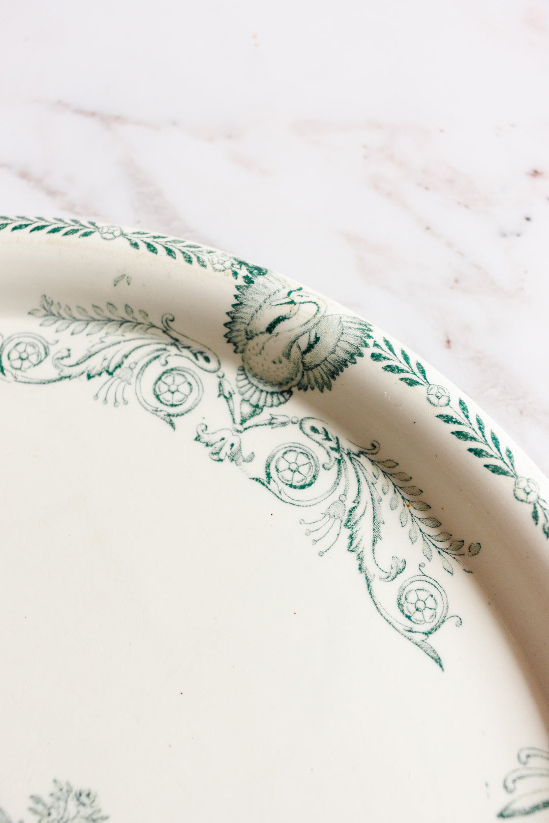 rare 19th century French Luneville extra large ironstone pie platter