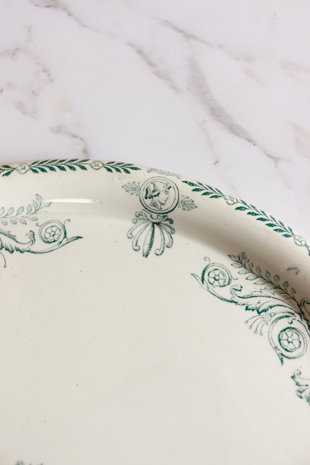 rare 19th century French Luneville extra large ironstone pie platter