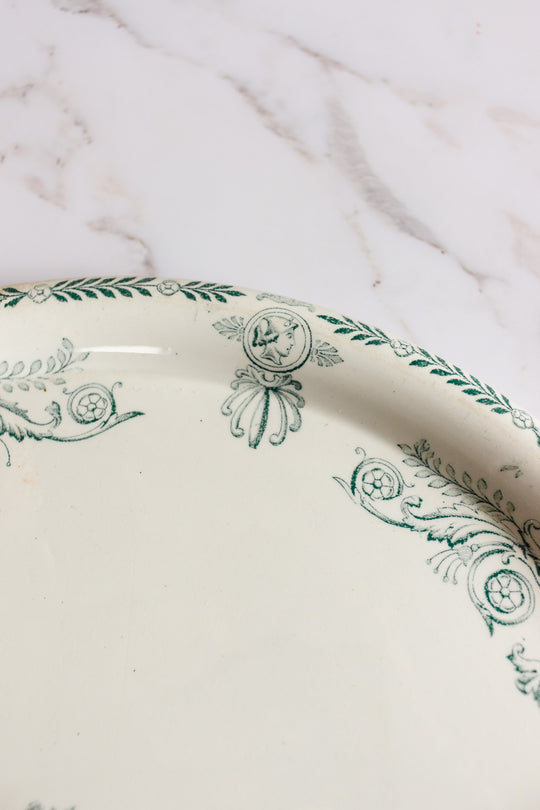 rare 19th century French Luneville extra large ironstone pie platter