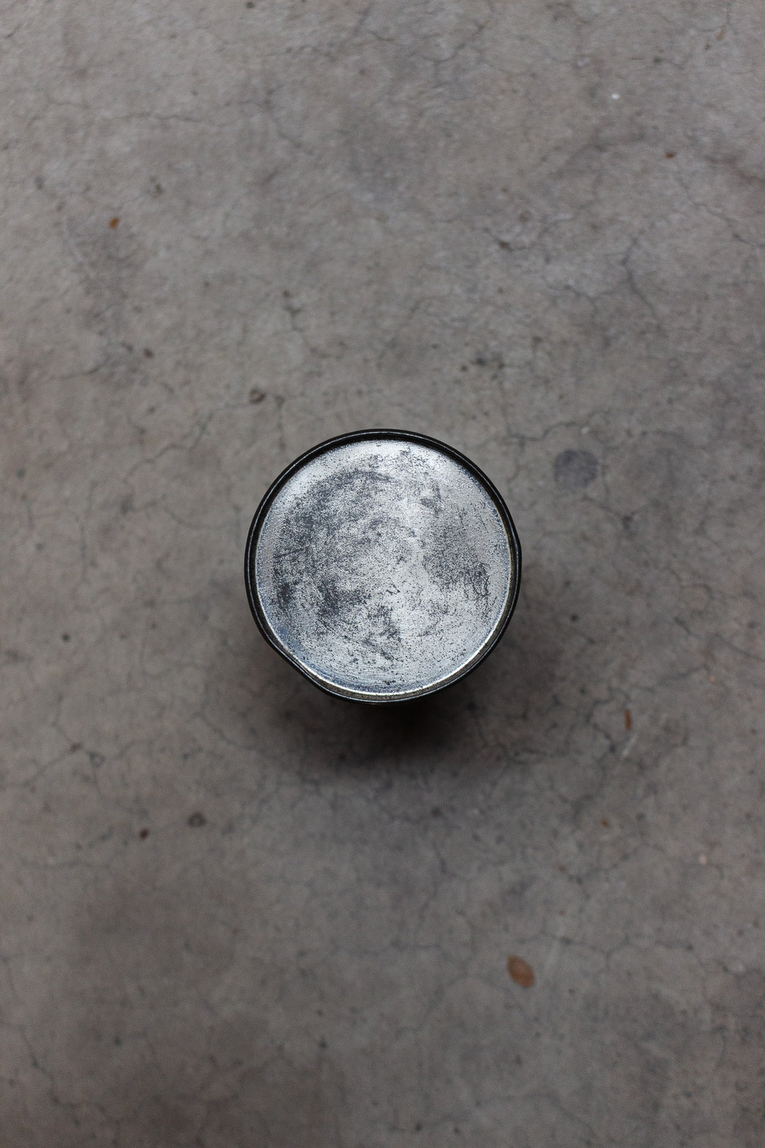 antique french "souvenir de Lourdes" glass cup in tin case