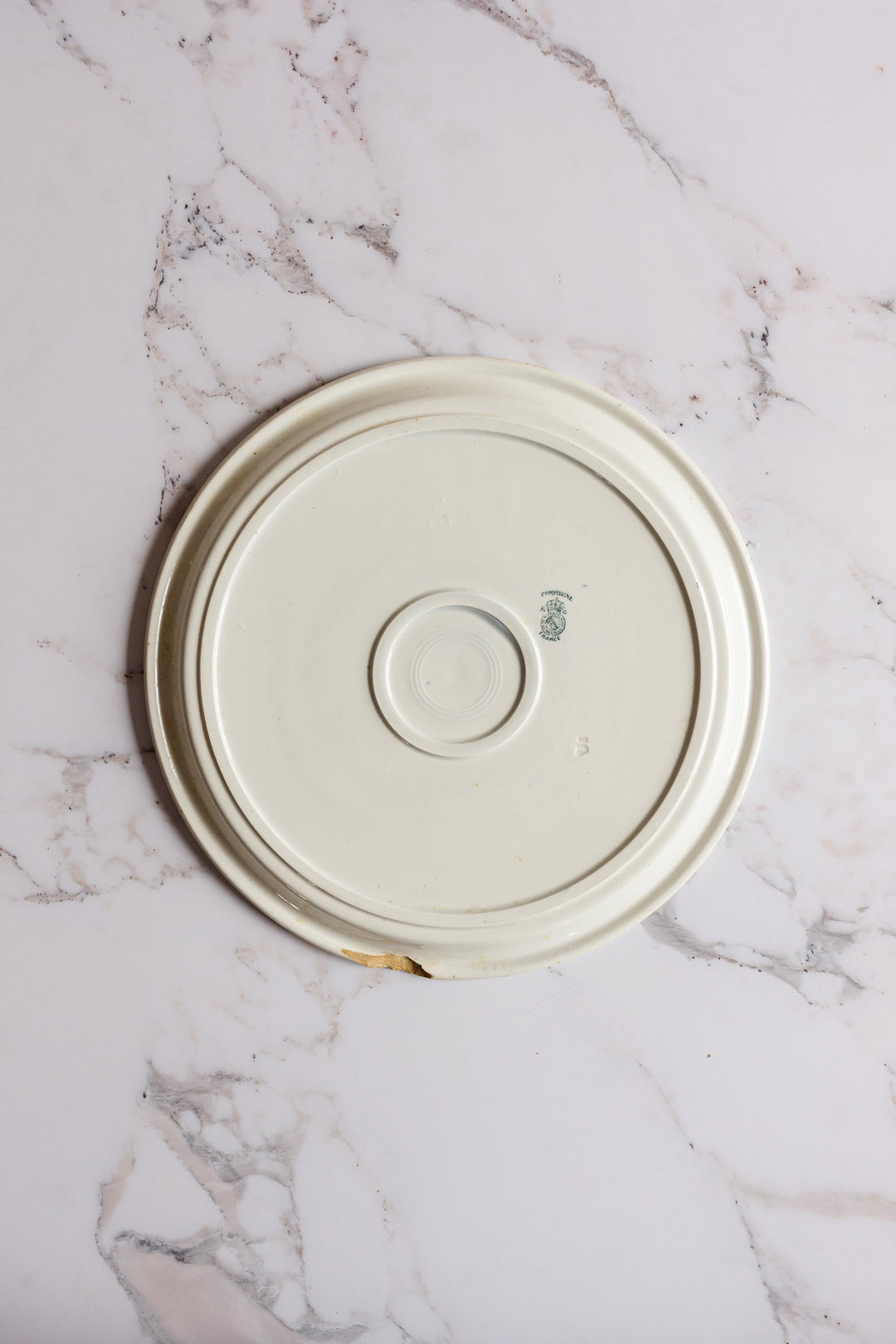 rare 19th century French Luneville extra large ironstone pie platter