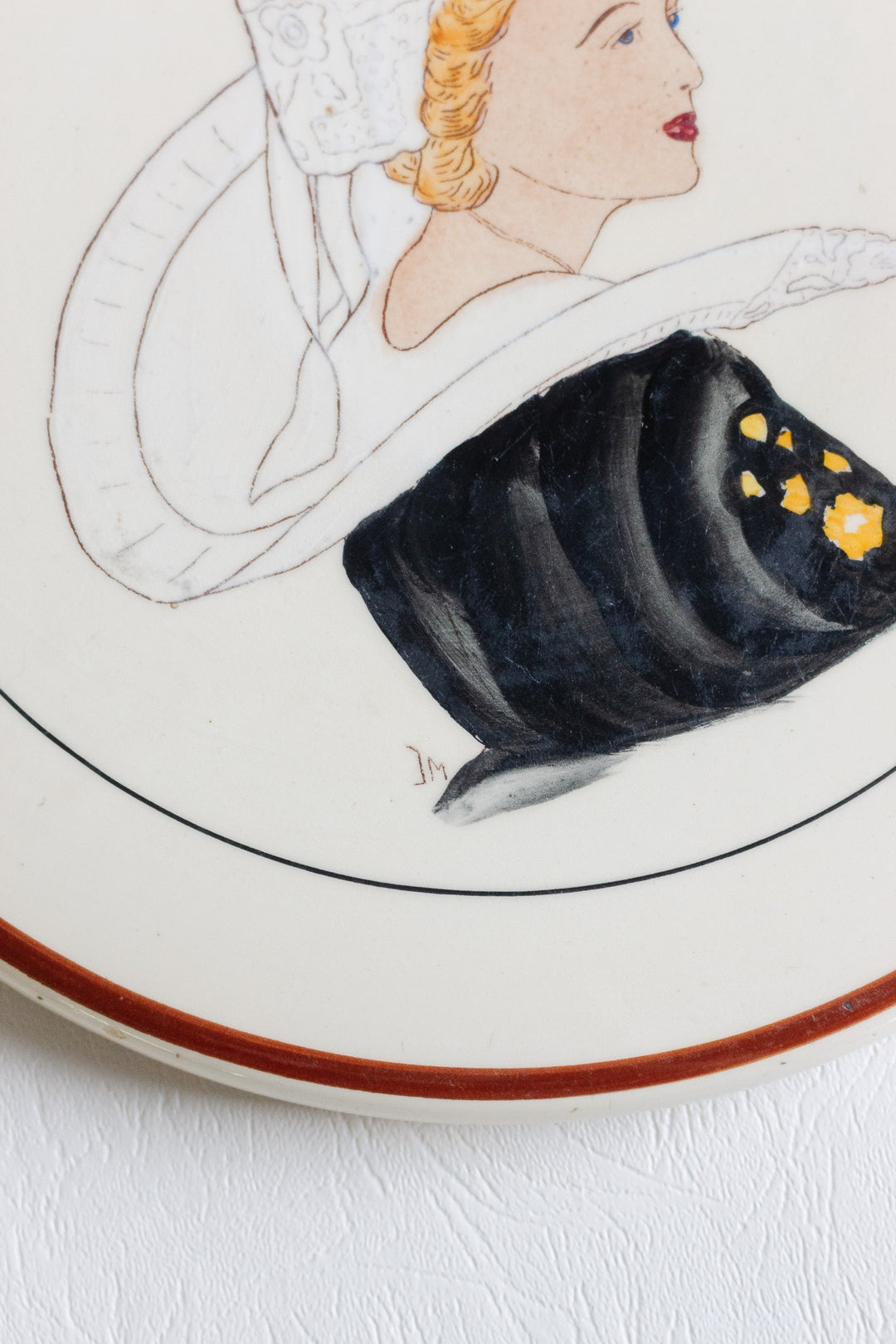 vintage french breton faience cake plate par Ty Breiz