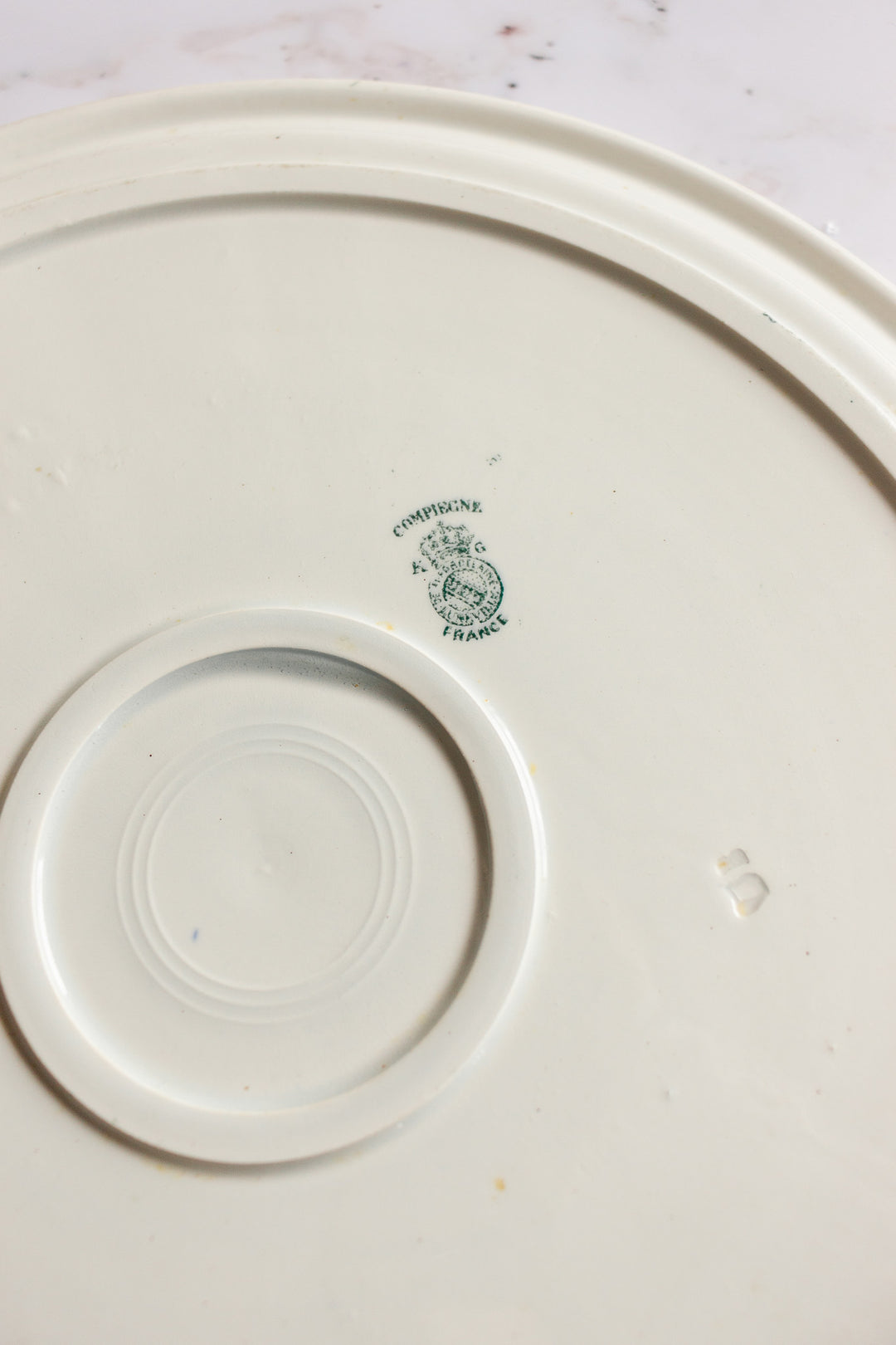 rare 19th century French Luneville extra large ironstone pie platter