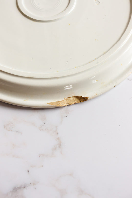 rare 19th century French Luneville extra large ironstone pie platter