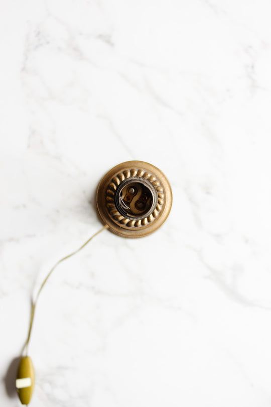 antique french cast brass lamp