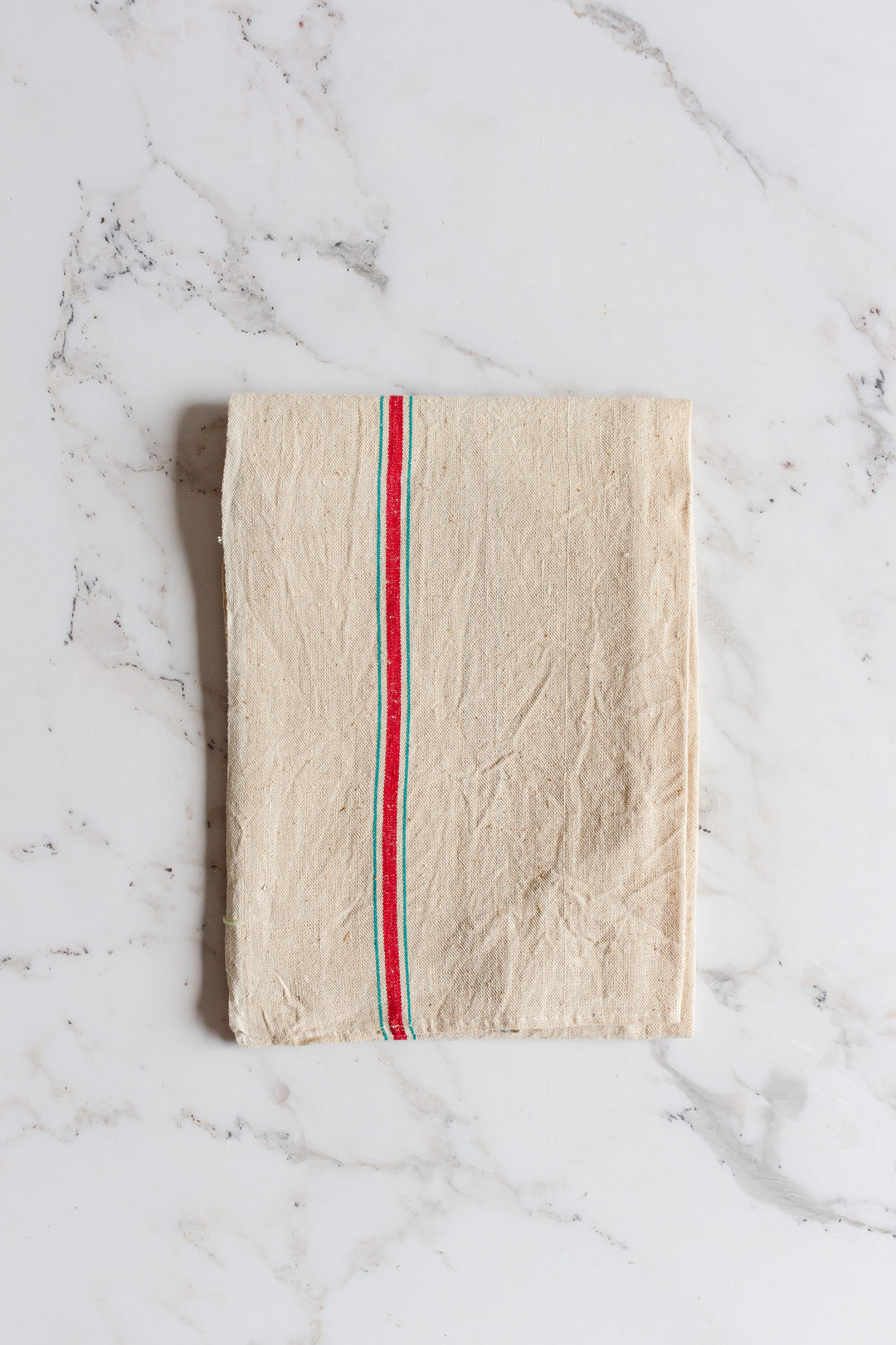 antique french striped torchon