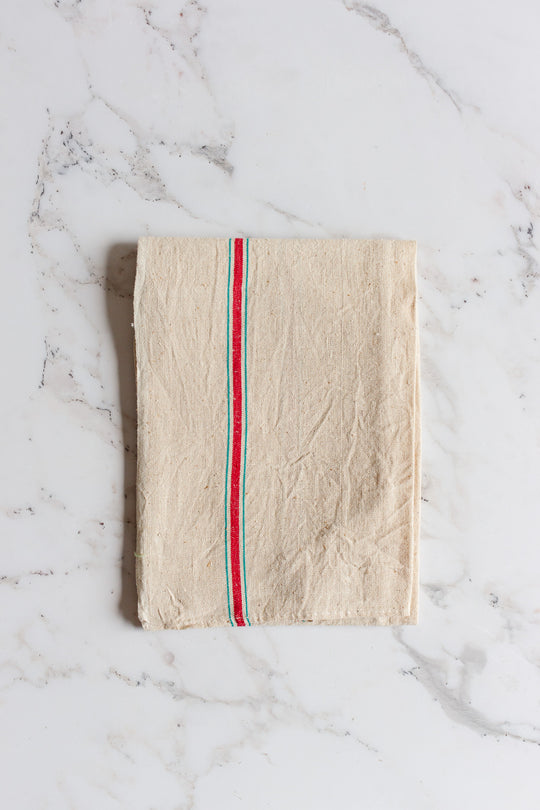 antique french striped torchon