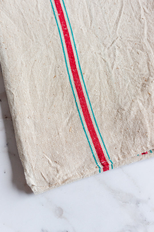 antique french striped torchon