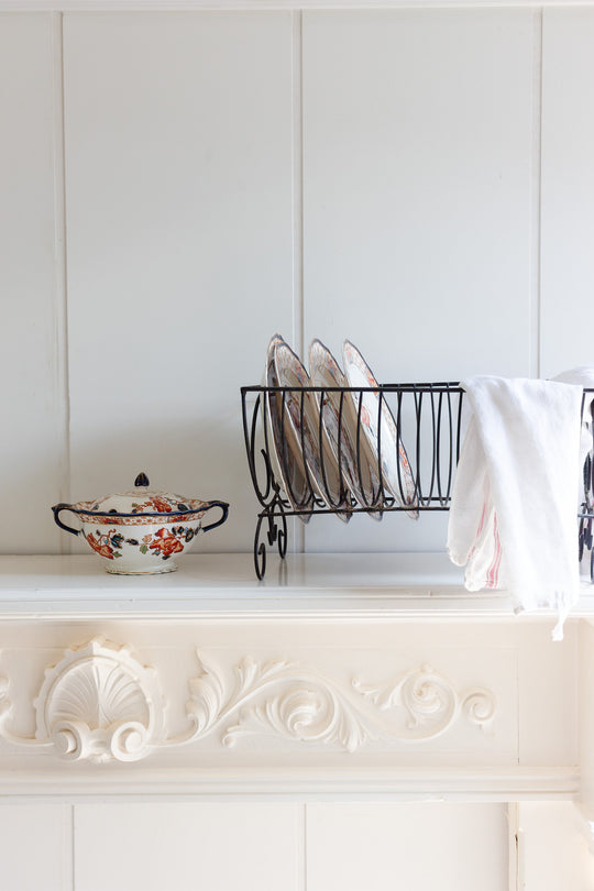 vintage french metal dish rack