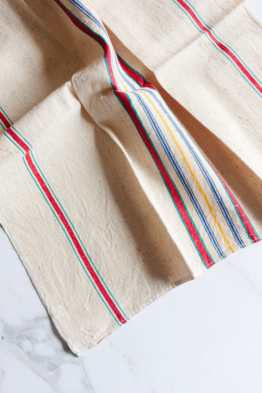 antique french striped torchon