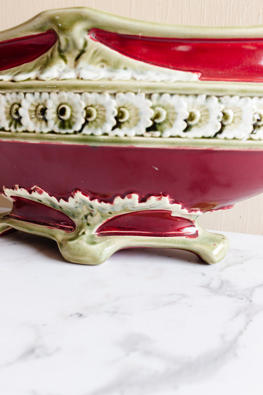 turn of the century french Five Lilles majolica art deco jardinière