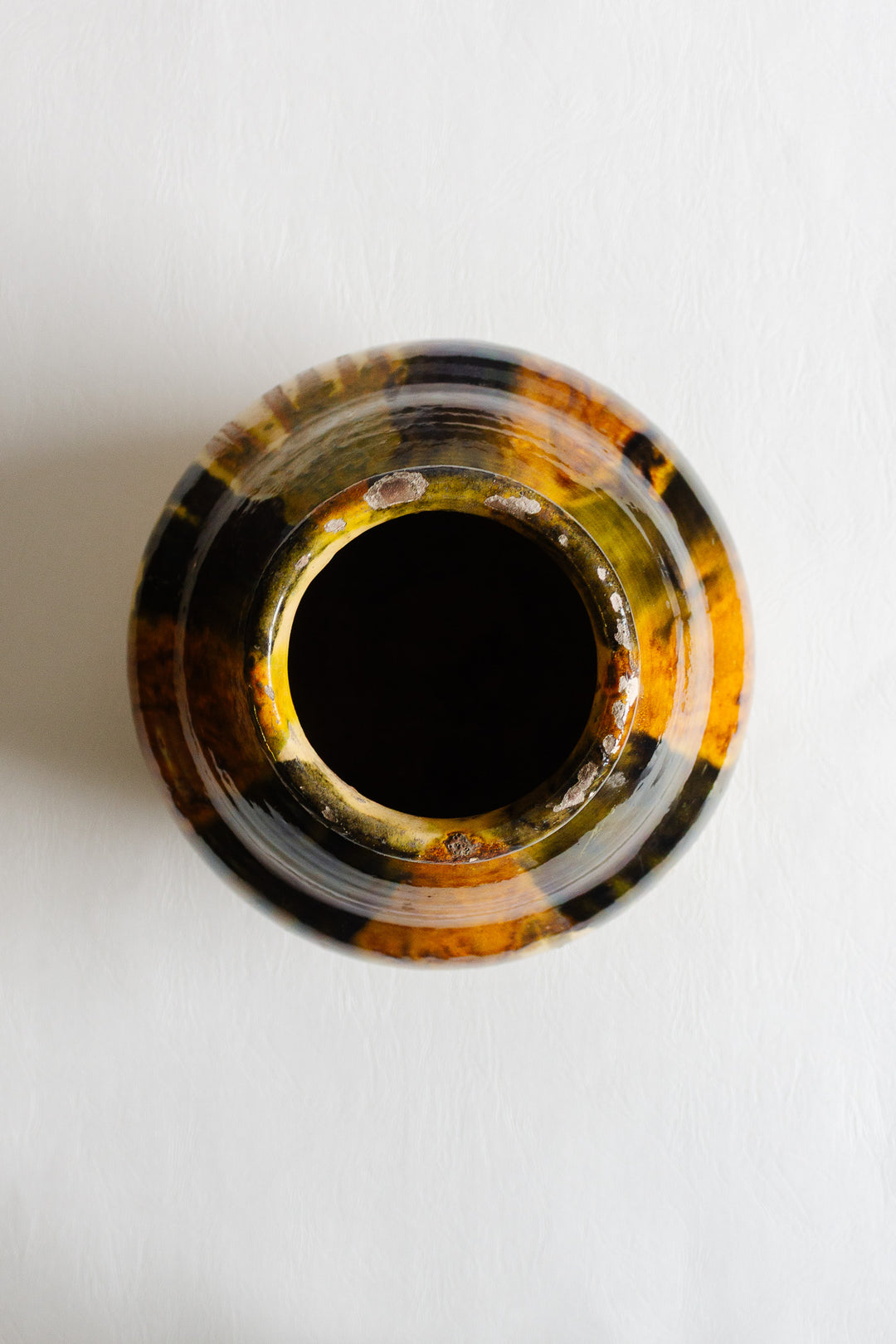 vintage french artisan drip pottery